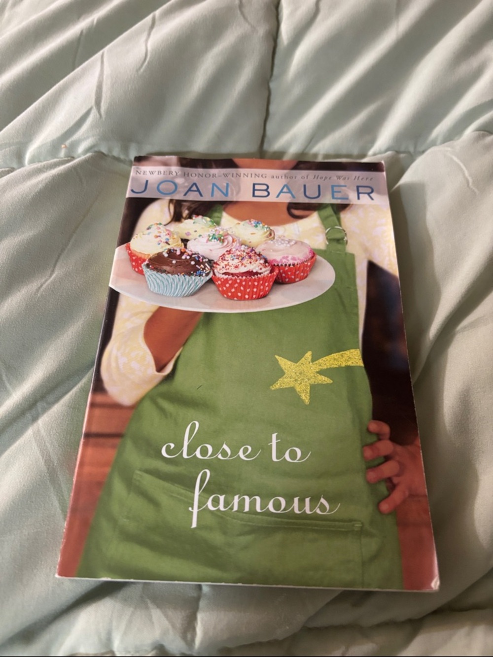 Close to Famous by Joan Bauer - Green Cover with Cupcakes